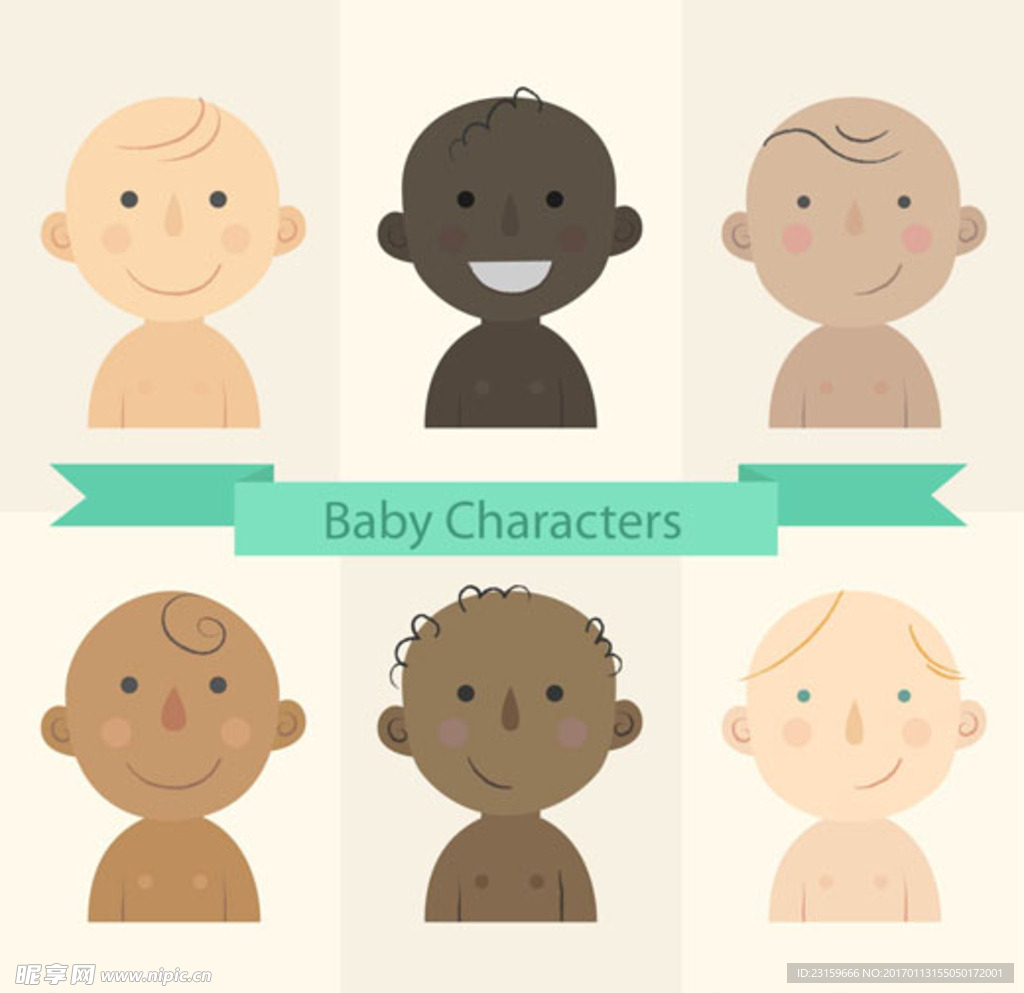 不同肤色的宝贝婴儿宝宝插图