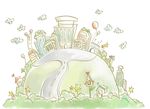 卡通建筑人物素材