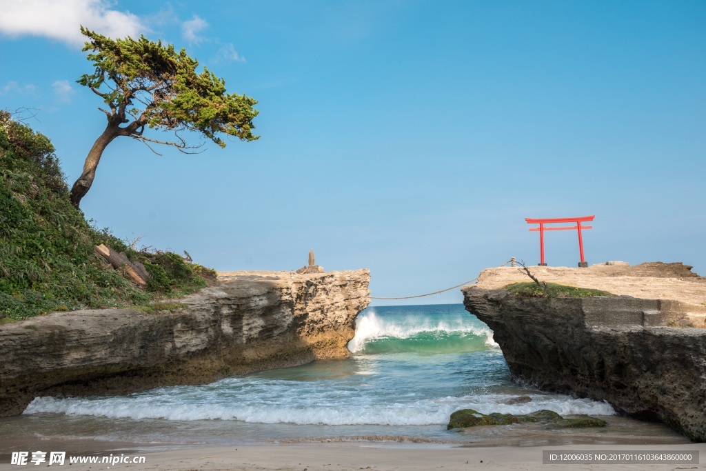 日本海滩景观