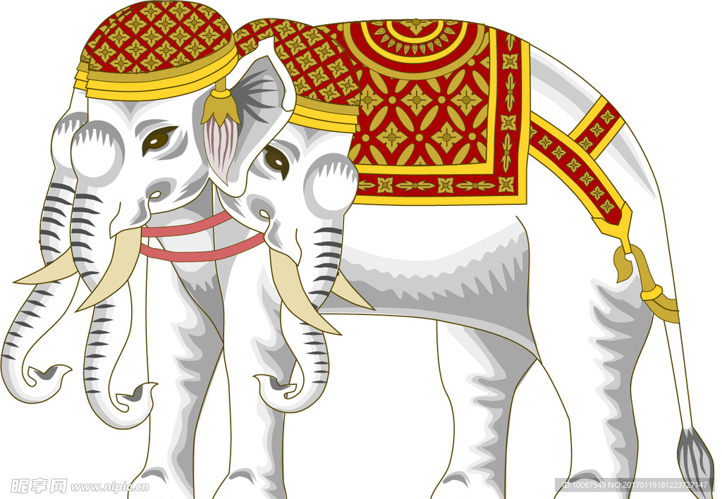 大象 三头象 传统元素