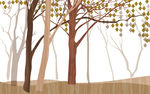 3D复古树背景墙