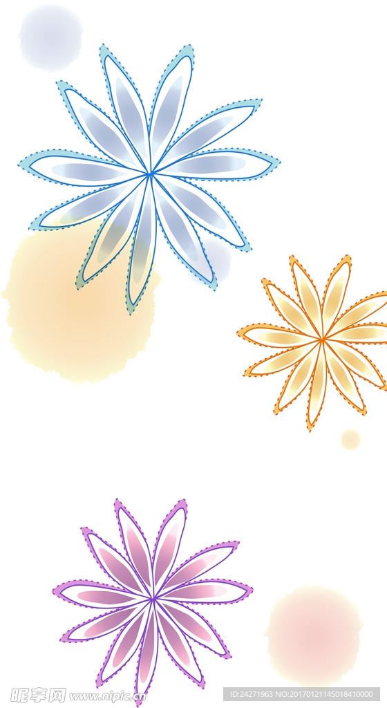 线条花朵