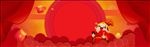 新年中国风几何红色电商海报背景
