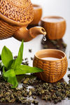 茶壶及茶叶图片