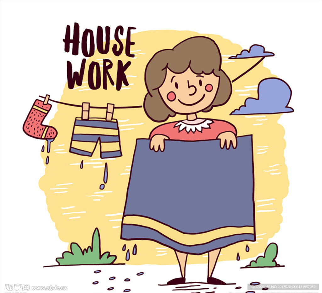 忙碌的妈妈妈妈做家务插画图片素材_ID:380651569-Veer图库