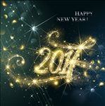 璀璨2017年新年贺卡矢量素材