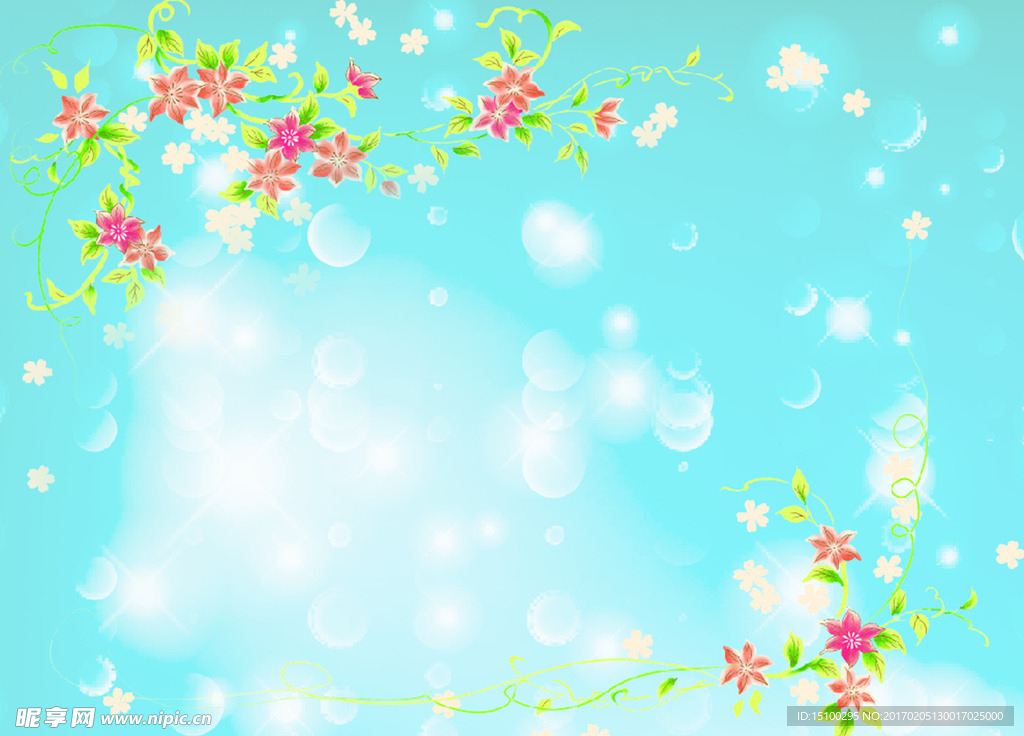 梦幻花朵背景墙
