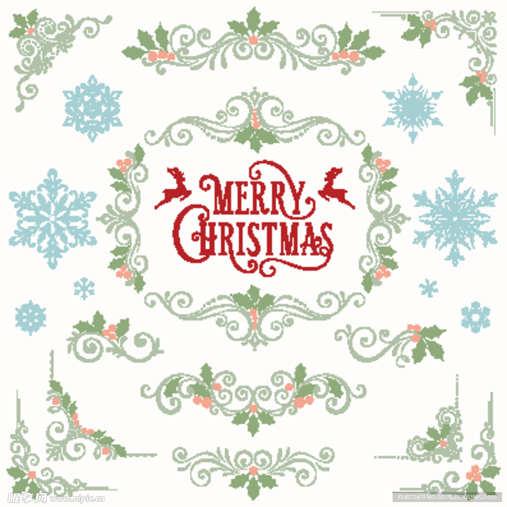 圣诞节欧式花边框