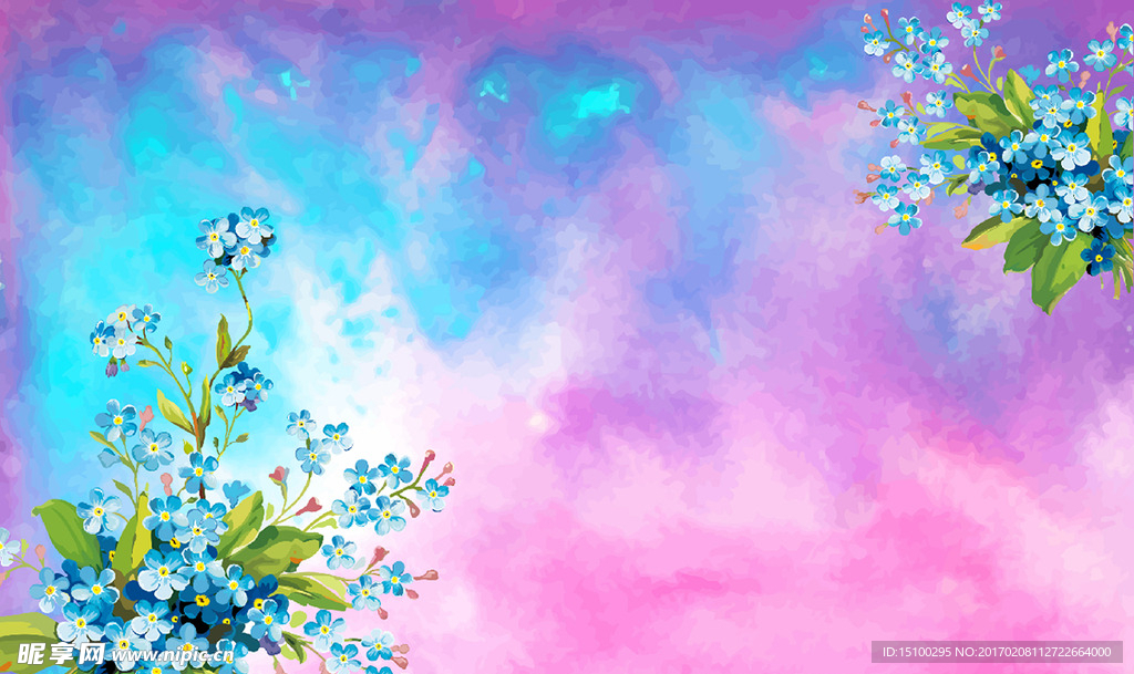 水墨画樱花背景墙