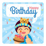 卡通母婴儿童孩子生日海报