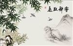 宁静致远中式背景墙