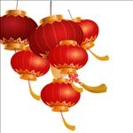 春节元宵红色的灯笼