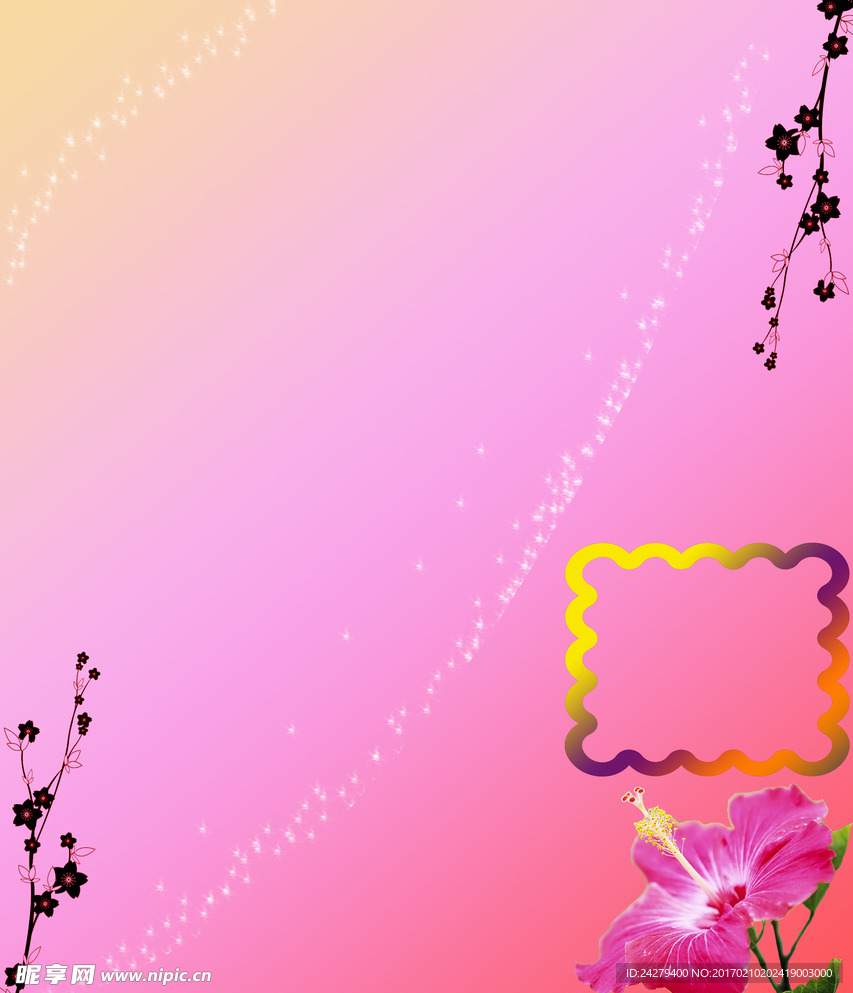 相框 相册 粉色背景 花色背景