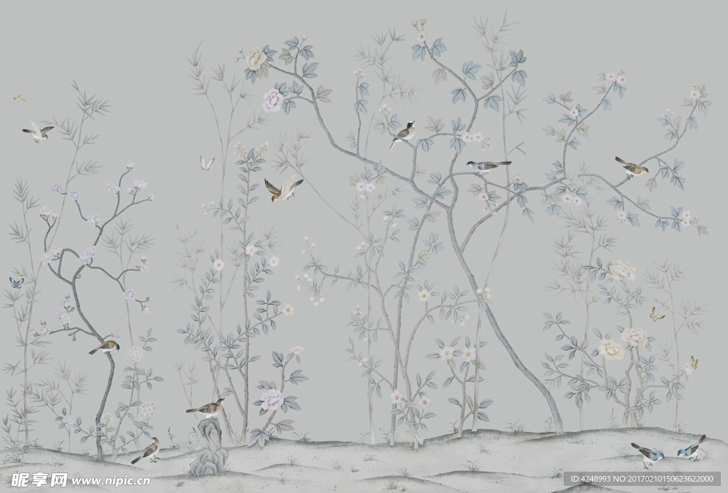 树枝花鸟壁纸