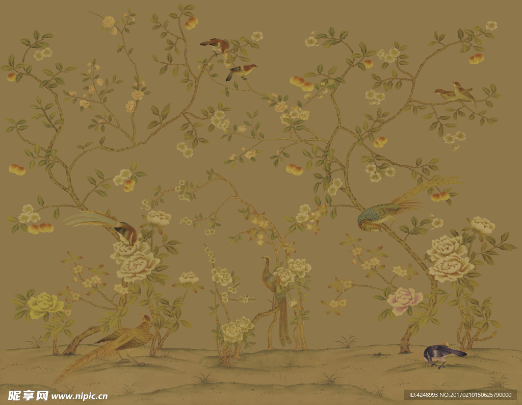 树枝花鸟壁纸