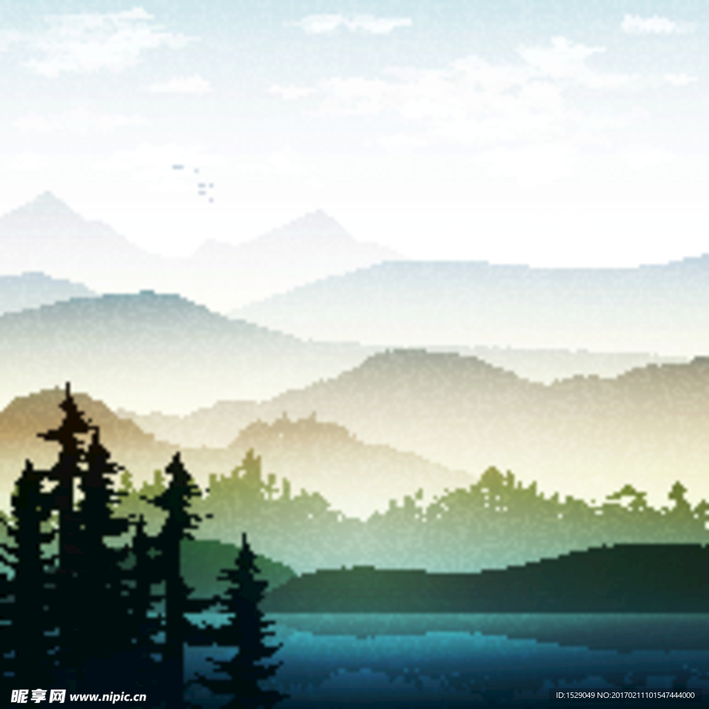 矢量山水画