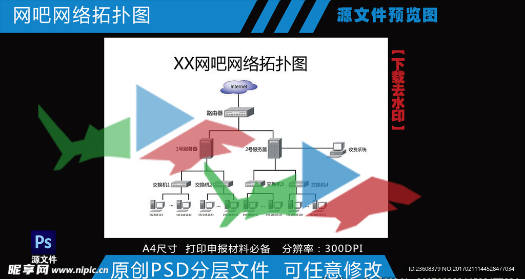 网吧网络拓扑图