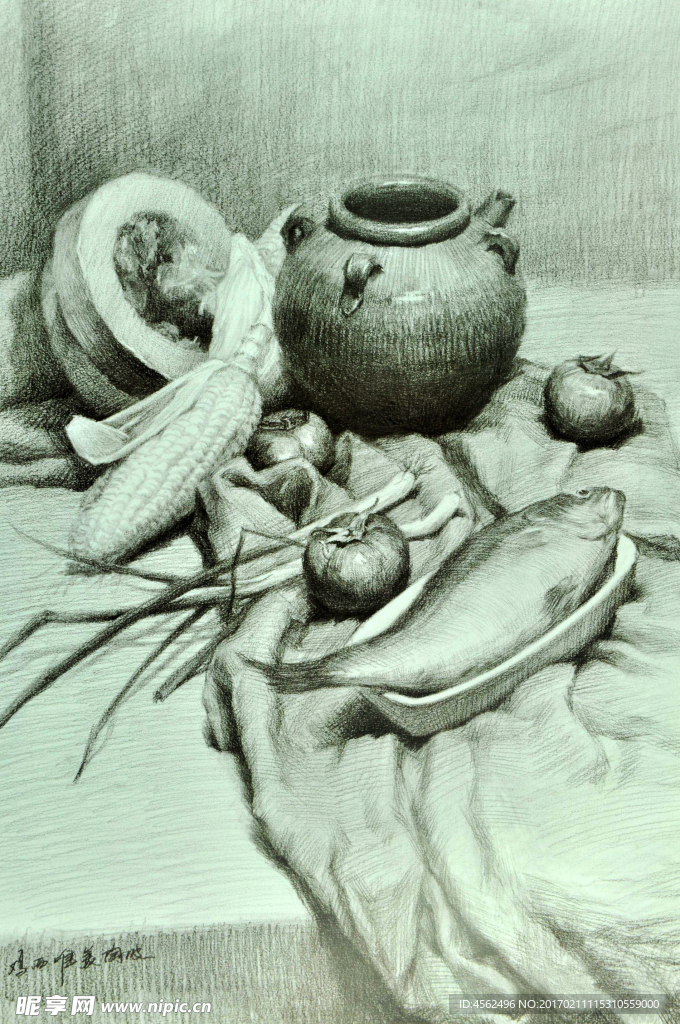 素描静物