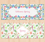 2款水彩春季花卉banner
