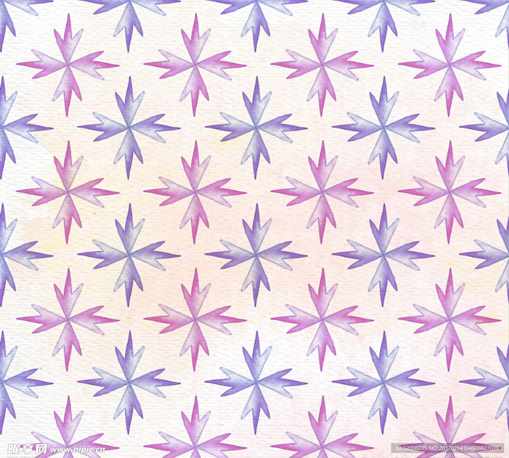 紫色冰晶花纹无缝背景矢量素材