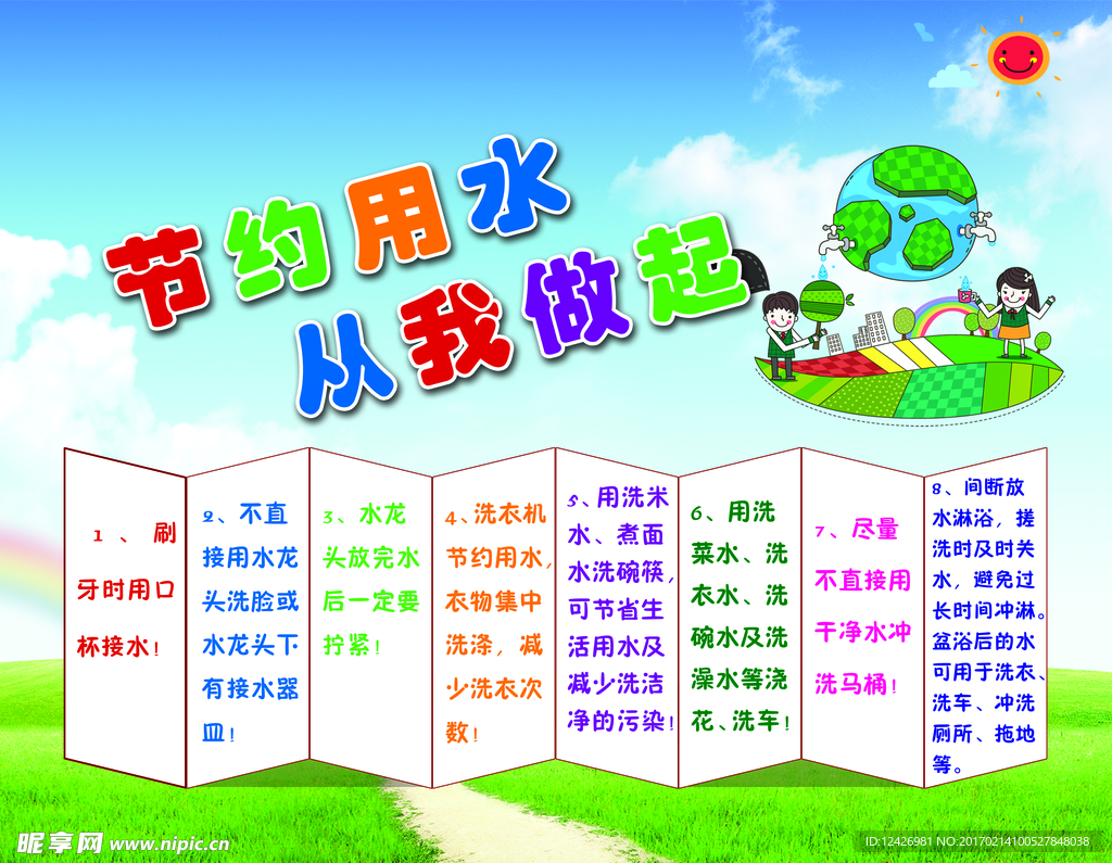 学校节水展板