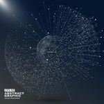 科技感数字地球点线构成世界