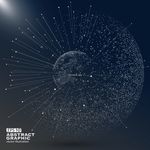 科技感数字地球点线构成世界