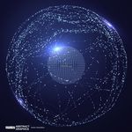 科技感数字地球点线构成世界