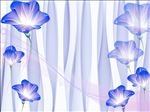 3d立体蓝色透明梦幻花