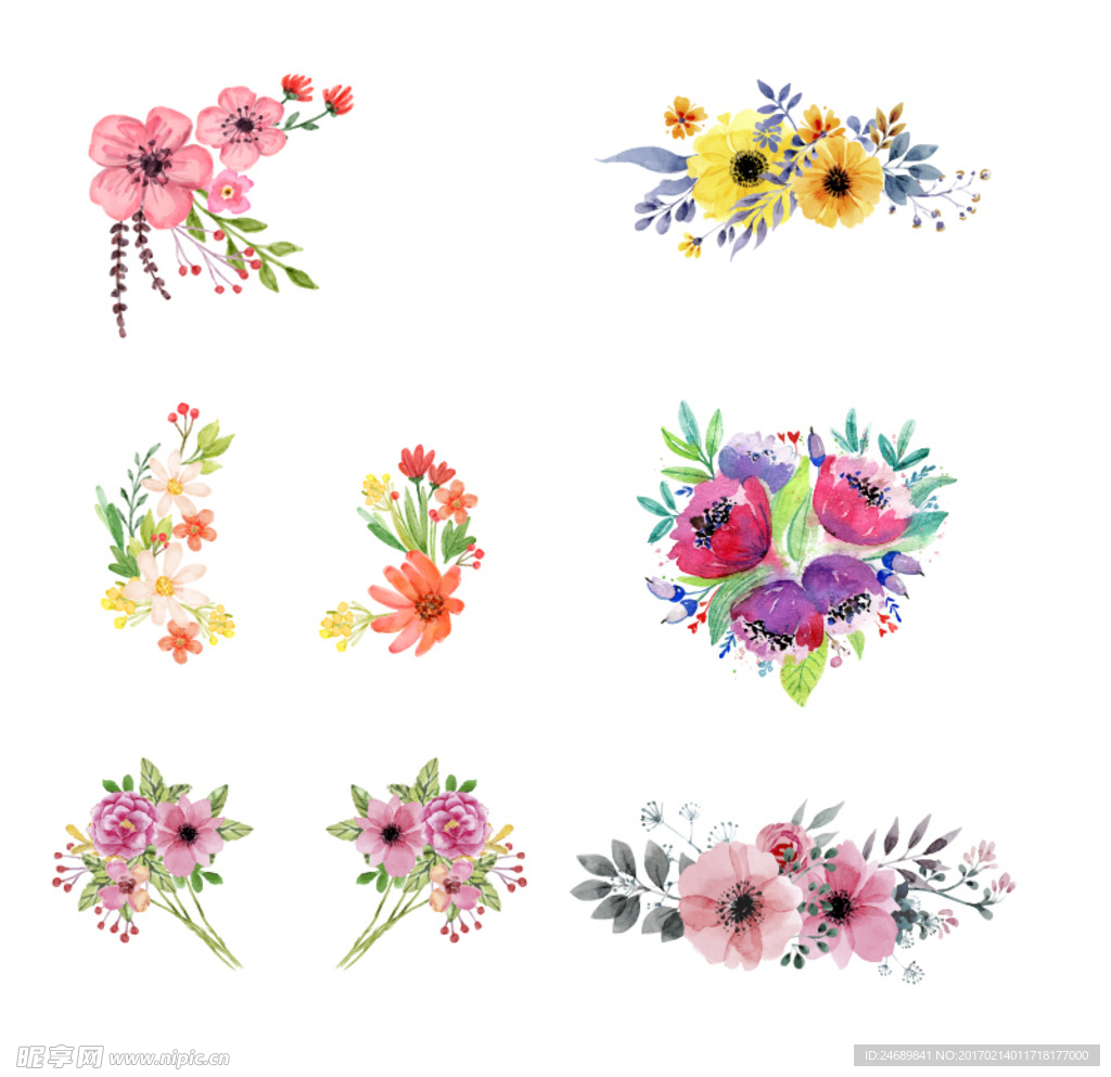 水彩花