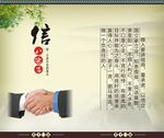 中国风校园文化八德展板