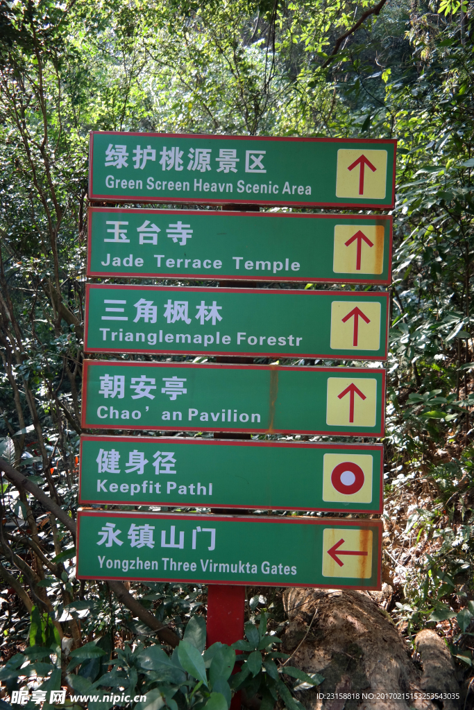 圭峰山标识导游指示牌