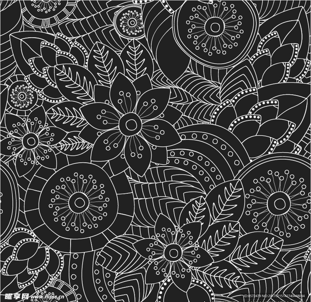 花朵工笔画