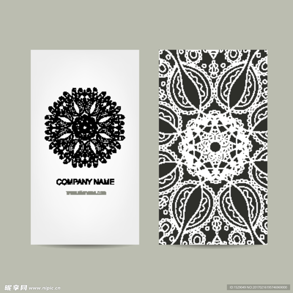 名片 卡片 矢量花纹