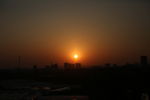 丽水城下美丽的夕阳
