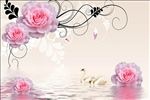 鲜花简约背景墙