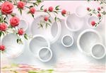 花卉现代立体背景墙