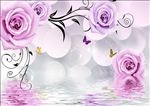 紫色浪漫花朵背景墙