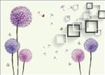 蒲公英3D立体背景墙