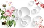 3D圈圈梅花花卉电视背景墙