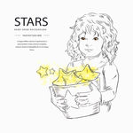 手绘素描捧着星星的孩子