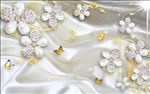 时尚3D钻石花朵影视背景墙