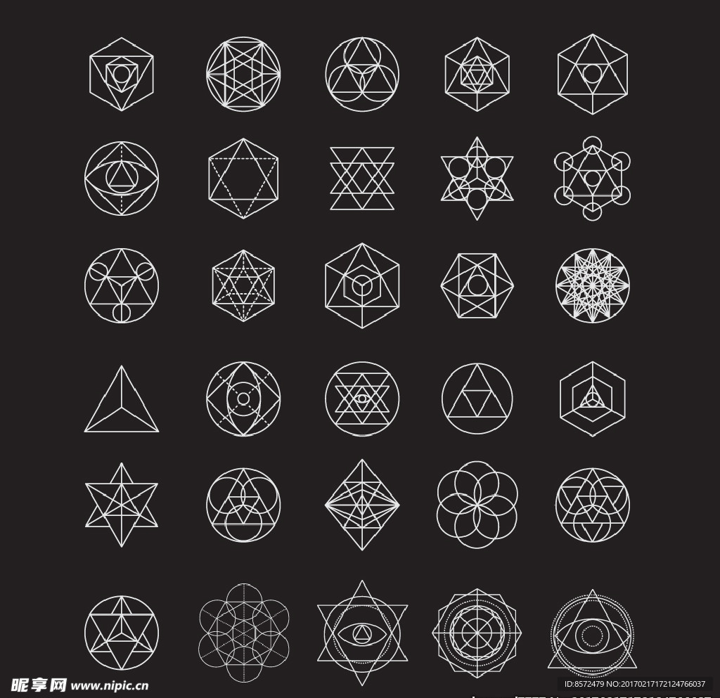 多边形星线条图案