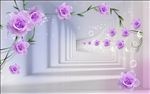 时尚3D玫瑰花影视背景墙