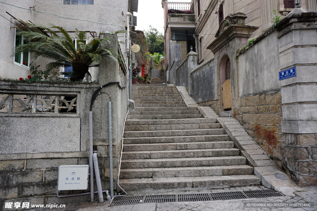 鼓浪屿风光 老建筑 台阶