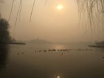 夕阳北海公园