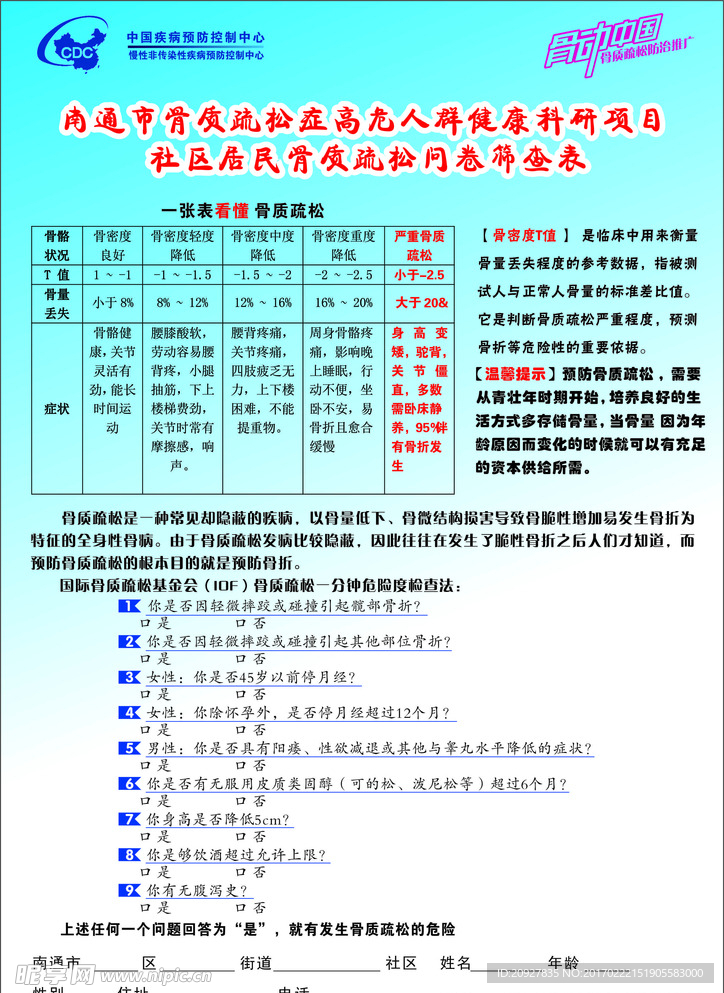 骨质疏松单页  竖版