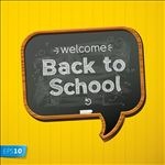 回学校黑板标签扁平素材