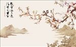 中式古典花鸟背景墙