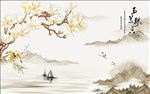玉兰飘香中式背景墙